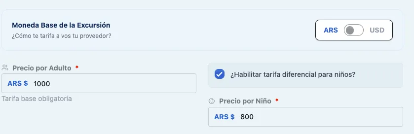 Configuración de Precio Fijo en Pesos