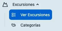 Menú de navegación de Excursiones