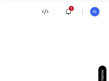 Ícono “</>” para pasar al Modo Desarrollador