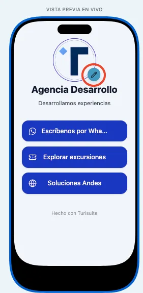 Ícono de edición del logo en la previsualización
