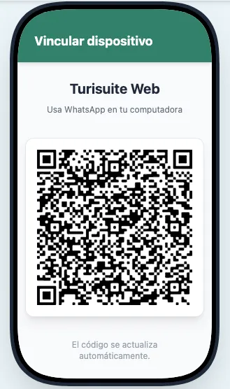 Código QR generado para vincular WhatsApp