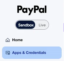 Sección Apps & Credentials