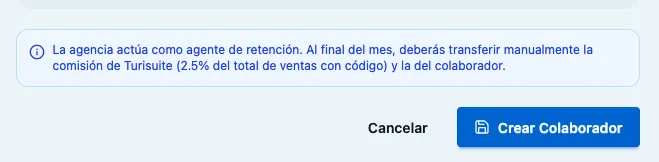 Botón Crear Colaborador
